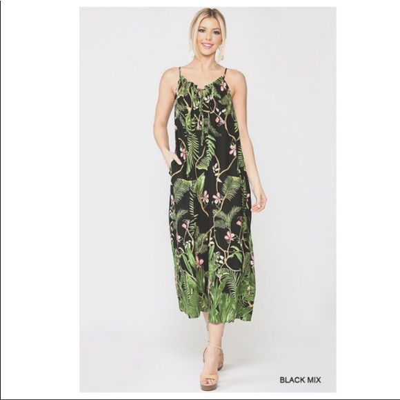 Caroline Couture Tropical Summer Jumpsuit Wideleg - Picture 4 of 6